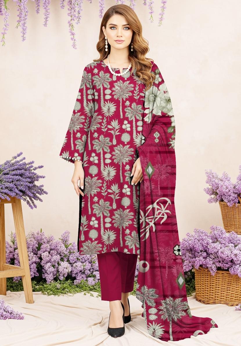 Bin Saeed Premium Digital Printed Lawn 3-Piece Suit 🌸 | Chinda Arts