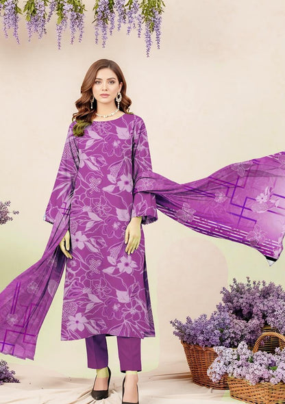 Bin Saeed Premium Digital Printed Lawn 3-Piece Suit 🌸 | Chinda Arts