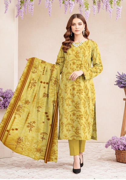 Bin Saeed Premium Digital Printed Lawn 3-Piece Suit 🌸 | Chinda Arts