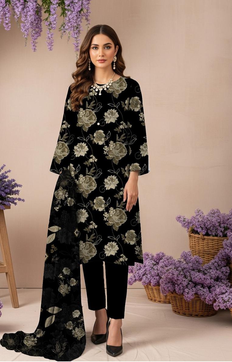 Bin Saeed Premium Digital Printed Lawn 3-Piece Suit 🌸 | Chinda Arts